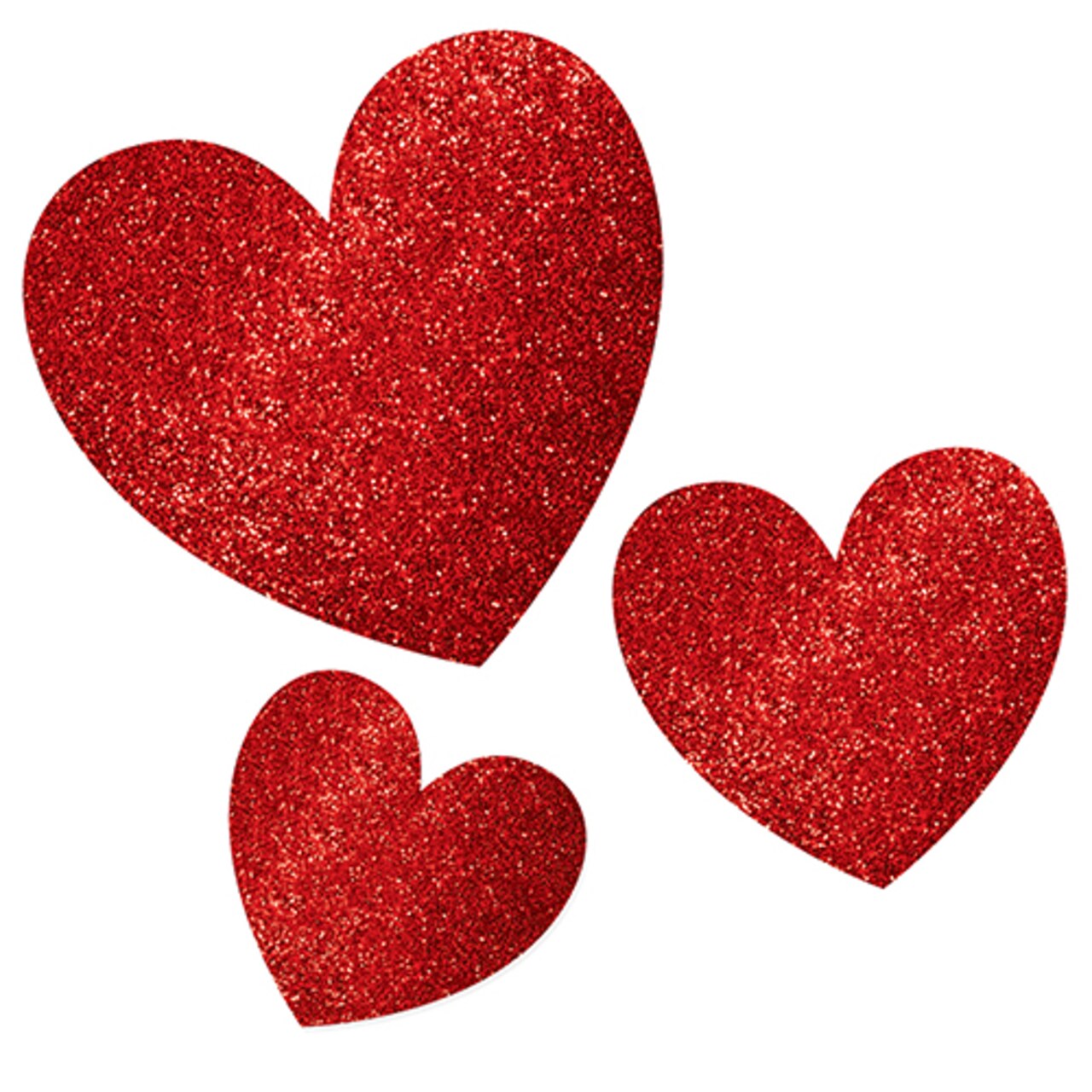 Red Glitter Heart Cutouts Mega Value Pack